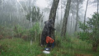 Solo Camping Heavy Rain 🌧🌩 Struggle in Heavy Rain [upl. by Alden115]