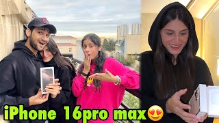 Saba ko iPhone 16pro max ka surprise dediya in Baku🇦🇿  ansu agaye emotional🥺❤️ [upl. by Nalac49]