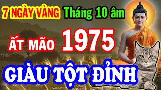 Ất Mão 1975 Tháng 10 ÂL Có 7 Ngày Vàng Được LỘC TRỜI Trúng CỰC ĐẬM Tiền Chất Như Núi [upl. by Ahsenor111]