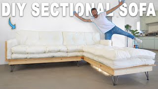 DIY SECTIONAL SOFA  FREE PLANS  MODERN BUILDS [upl. by Pineda583]