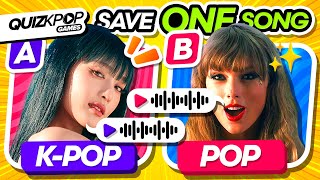 SAVE ONE DROP ONE KPOP vs POP 😜  QUIZ KPOP GAMES 2023  KPOP QUIZ TRIVIA [upl. by Ymerej]