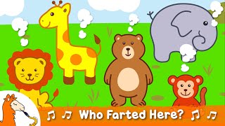 Who Farted Here Funny Fart Song for Kids with Cute Animals [upl. by Manoop]