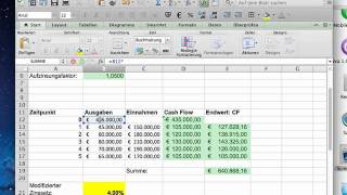 Investitionsrechnung Modifizierter Zinssatz mit Excel [upl. by Berthold]