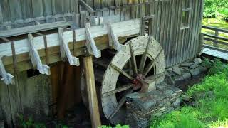 Sawing Pine with Water Powered Sash Sawmill with Wooden Gears [upl. by Stillmann]