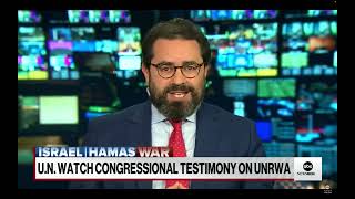 Hillel Neuer on ABC News UN Watch to appear at congressional hearing on UNRWA [upl. by Enuj324]