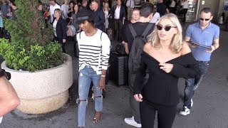 EXCLUSIVE  Jasmine Tookes and Elsa Hosk arriving at Nice airport for Cannes Film Festival [upl. by Nolad793]