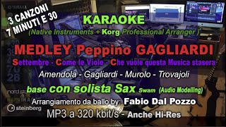 497 Medley Peppino Gagliardi KARAOKE 3 Top Hit Terzinati Dancing Version Base con solista Sax Swam [upl. by Yelyr397]