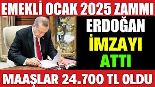 EMEKLİ MAAŞLARI YENİ SSK BAĞKUR 24700TL MAAŞLARA YENİ EK ZAM GELDİ MAAŞ TABLOSU 2025 OCAK NE KADAR [upl. by Glennis]