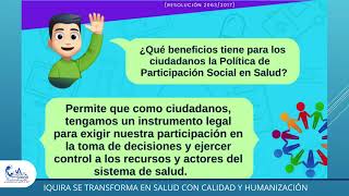 POLITICA DE PARTICIPACION SOCIAL EN SALUD [upl. by Whipple123]