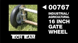 How to Keep a Farm  Cattle Gate from Dragging Use Tech Team’s 00767 16” Gate Wheel End Mount [upl. by Etta]