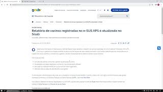 SISAB  Novo relatório de vacinas registradas no eSUS APS PRODUÇÃO [upl. by Carma]