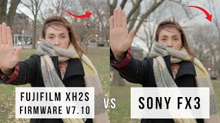 Fujifilm XH2s AF firmware 710 vs Sony FX3  AF Test [upl. by Naoj]