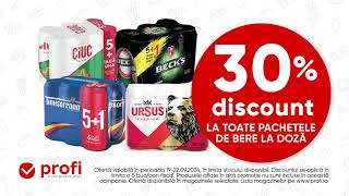 La Profi găsești o mulțime de oferte Acum ai 30 discount la toate pachetele de bere la doză [upl. by Eikram]