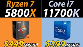 Ryzen 7 5800X Vs i711700K  20 Games and Productivity Benchmarks [upl. by Liggett501]