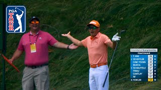 Rickie Fowler nearly aces a par4 at Travelers [upl. by Miquela]