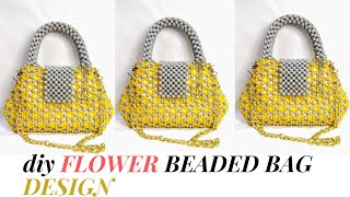 HOW TO MAKE A FLOWER DESIGN BEADED BAGVINTAGE BEADED PURSECRYSTAL BEAD BAGHOW TO MAKE BEAD BAG [upl. by Vernice457]