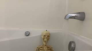 Bathtub Filling ASMR  Full Pressure Fill with Lounging Spooky Halloween Skeleton 💀 8 Hour Loop [upl. by Yurt]