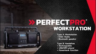 PerfectPro Workstation UK The most compact jobsite radio with the biggest and richest sound [upl. by Corine850]