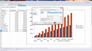 Diagramme erstellen mit Open Office Calc Balkendiagramm Liniendiagramm etc [upl. by Kcirdnekal]