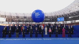 Leaders pose for group photo at European Political Community Summit  AFP [upl. by Carlyn]