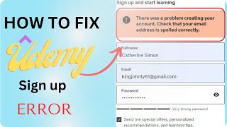 How to fix Udemy account Signup error [upl. by Kinna]