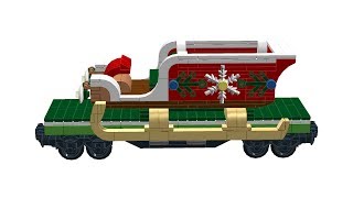 LEGO Train  Wagon avec le traineau du Père noël  Wagon with Santas sleigh  MOC [upl. by Kcaz]