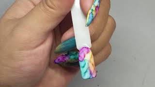 How to do granite nails marbling using ink tutorial [upl. by Heringer]