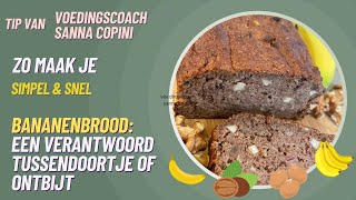 Recept gezond bananenbrood [upl. by Hannaj]