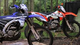 2015 KTM 250EXCF vs 2015 Yamaha WR250F [upl. by Rodablas]