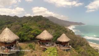 Parque Tayrona  Ecohabs Cañaveral Costa Caribe Colombia vista desde el aire Drone [upl. by Crist]