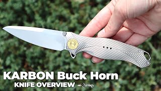 KARBON Buck Horn Folding Knife 5Minute Review  Jimping with Jacrispy [upl. by Shipley550]