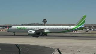 Binter Canarias Embraer 190400STD ECOEA Taxing Madrid Barajas LEMD [upl. by Raynor]