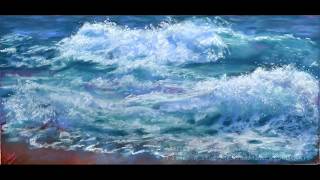 BeachWaves Painting in Soft Pastels [upl. by Ahsemac]