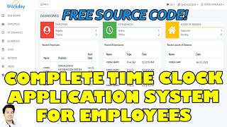 Complete Time Clock Application For Employees using PHP MySQL  Free Source Code Download [upl. by Nitsreik]