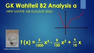 GK Prüfungsteil B2 Analysis Mathe Abi Klausur NRW 2024 Aufgabe a [upl. by Punak]