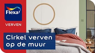 Muurdecoratie verven Een cirkel verven op de muur  Flexa verf [upl. by Ordway]