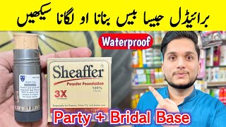 How to apply Sheaffer powder foundation amp kryolan tv paint stick for party or bridal base [upl. by Eresed829]