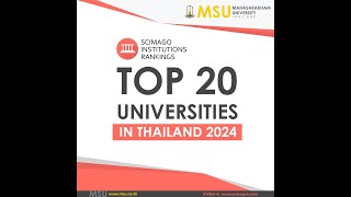 MSU Ranked Among the Top 20 Universities in Thailand [upl. by Jeanette]