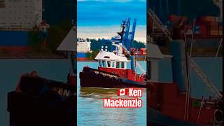 Big Tugboat Ken Mackenzie on the FraserRiver NewWestminster BC Canada [upl. by Tereve450]