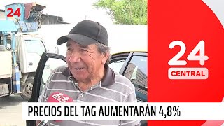 Precios del TAG y peajes aumentarán 48 desde el 1 de enero  24 Horas TVN Chile [upl. by Alesandrini725]