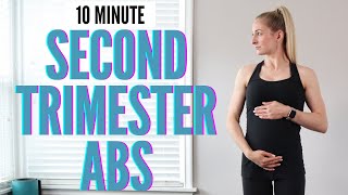 10 Minute Second Trimester Prenatal Abs amp Core Workout  strengthen your core for pregnancy amp beyond [upl. by Garbers]