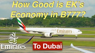 4K  Not Your Fault Emirates Things Don’t Always Go Right🤷‍♂️in Economy Singapore to Dubai B777300 [upl. by Akirahc]