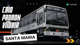 CAIO Padron Vitoria MB  Transportes Santa Maria  Com som  Blender 3d [upl. by Cnut]