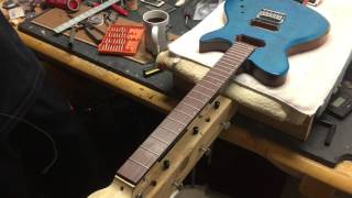 How To Position A Bridge On An Electric Guitar Body [upl. by Yenor35]