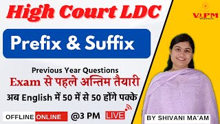 Raj High Court LDC English  Prefix amp Suffix  Previous year questions  By shivani maam [upl. by Marya]