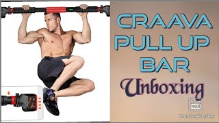 CRAAVA Pull Up Bar Doorway for Home Workout No Screws Chin Up Bar with Locking Mechanism Unboxing [upl. by Jesselyn199]