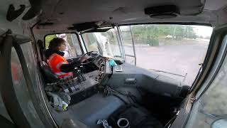 WhiteGMC Heil Front Load Garbage Truck GoPro [upl. by Odnamra]