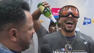 Champagne showers for Mookie Betts Max Muncy [upl. by Araes]