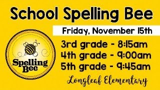 Longleaf Spelling Bee 5th Grade 111524  945 [upl. by Eudoxia]