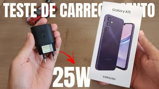 ⚡TESTE DE CARREGAMENTO Galaxy A15  CARREGADOR TURBO 25W [upl. by Horne]